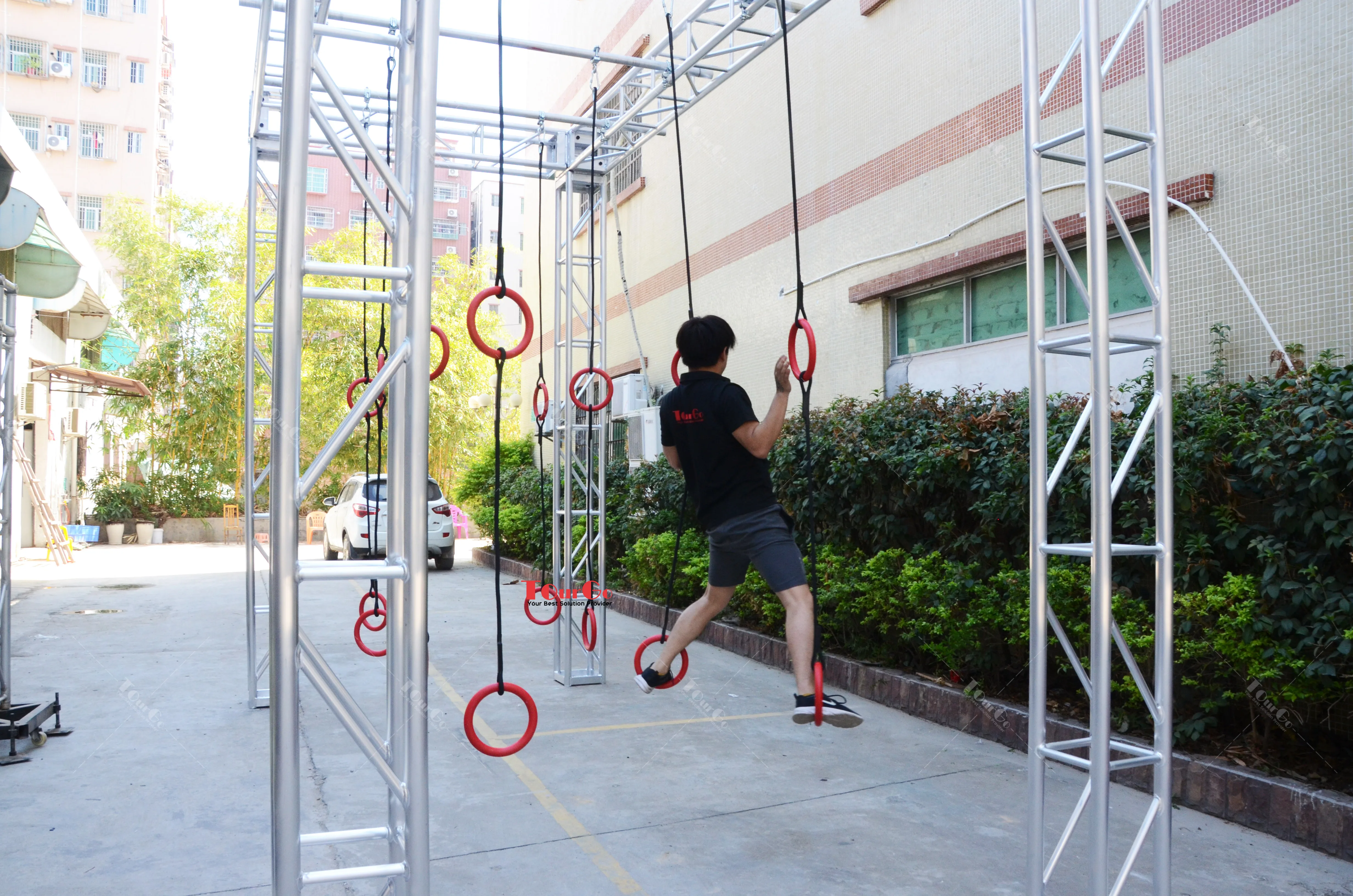 PS Spartan Race Course Super Obstacles Multi Rig Ninja Rings Overhead