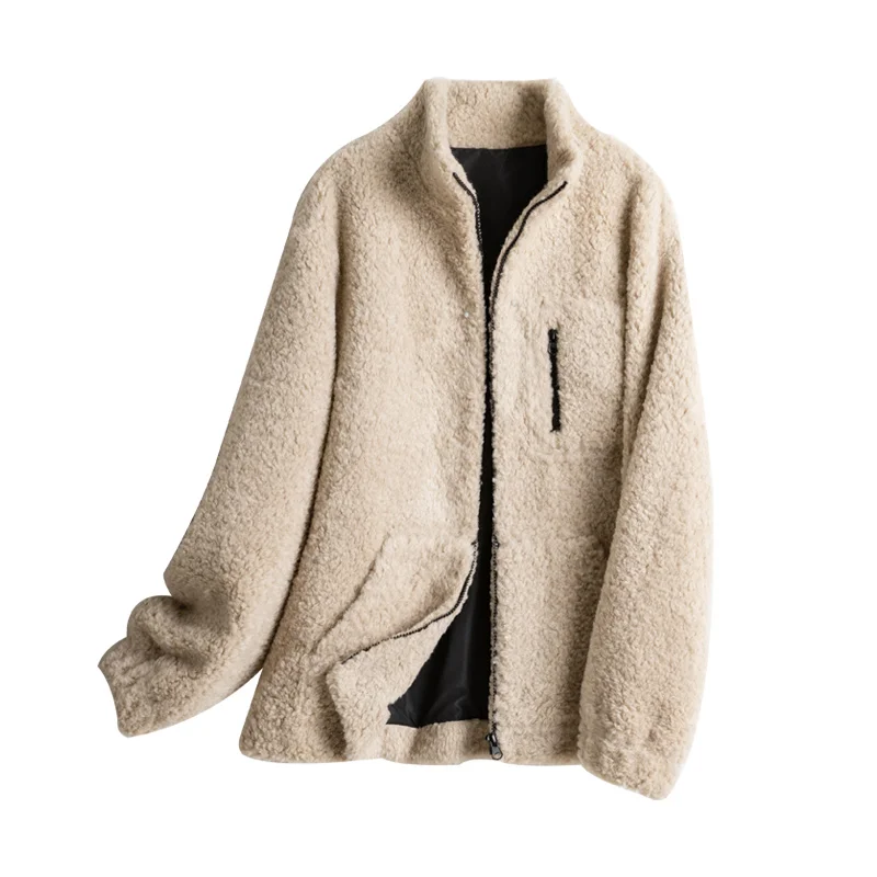 Лидер продаж, Высококачественная женская меховая куртка teaddy, куртка с искусственным воротником на заказ, искусственный мех большого размера