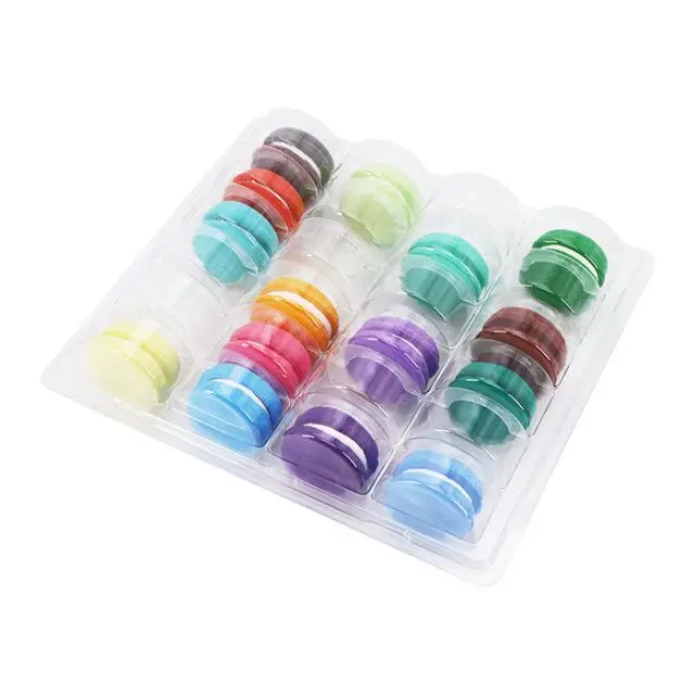 
High Quality Macaron Plastic Packaging For 24 Plastic Macaron Blister Tray With Lid 
