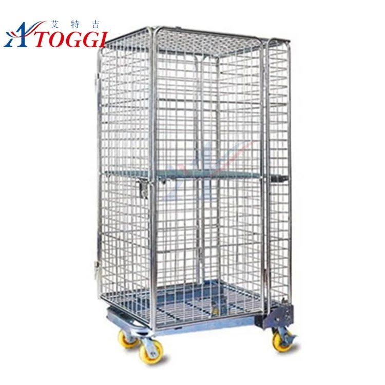 c type lockable 4 sides security roll container cage