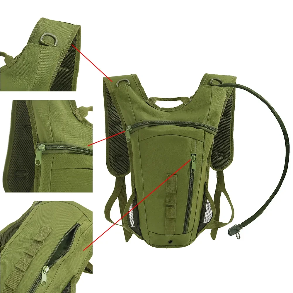 Tactical Hydration Pack Backpack with Water Bladder TPU Molle Cycling Drinking 3L Water Bag