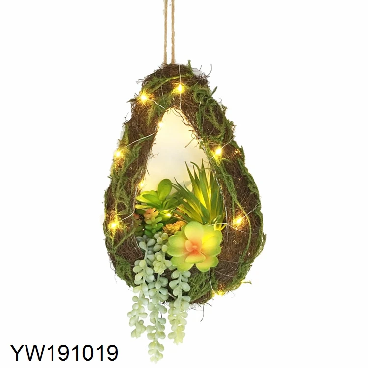Настенные декоративные искусственные суккуленты Подвесные Растения с подсветкой для дома и офиса