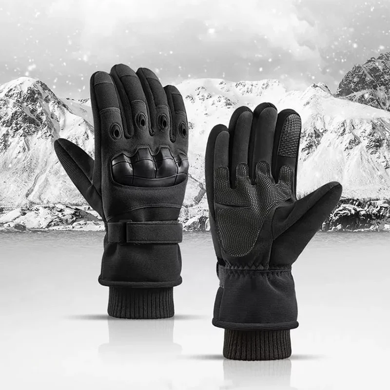 Зимние утолщенные и сохраняющие Тепло Плюшевые водонепроницаемые сенсорные перчатки с закрытыми пальцами
