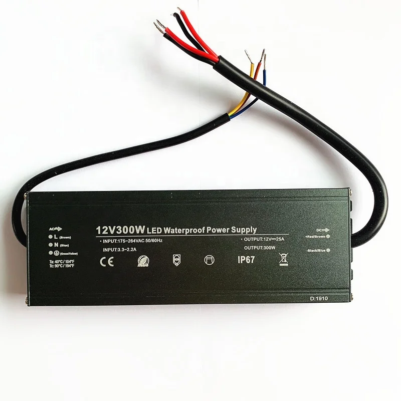 Input 110V 220V Output DC12V DC24V IP20 indoor IP67 outdoor Ultra thin LED Power Supply transformer for led strip module light