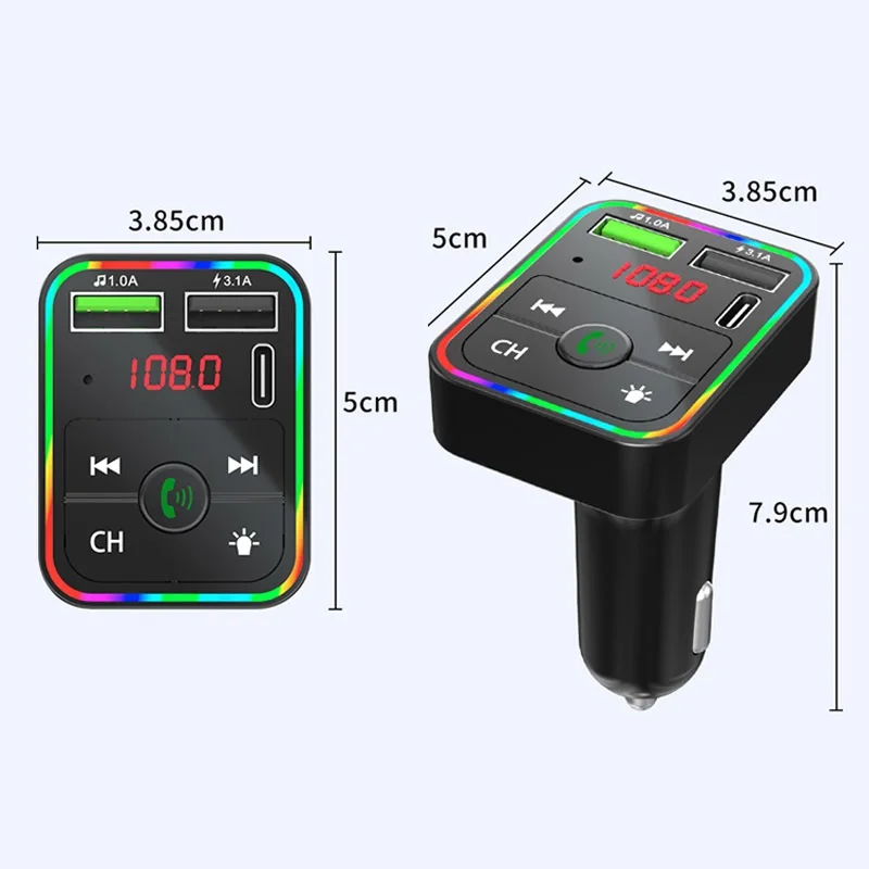 Двойной USB зарядное устройство Hands-Free автомобильный комплект беспроводной радио аудио адаптер 5 0 BT FM передатчик MP3