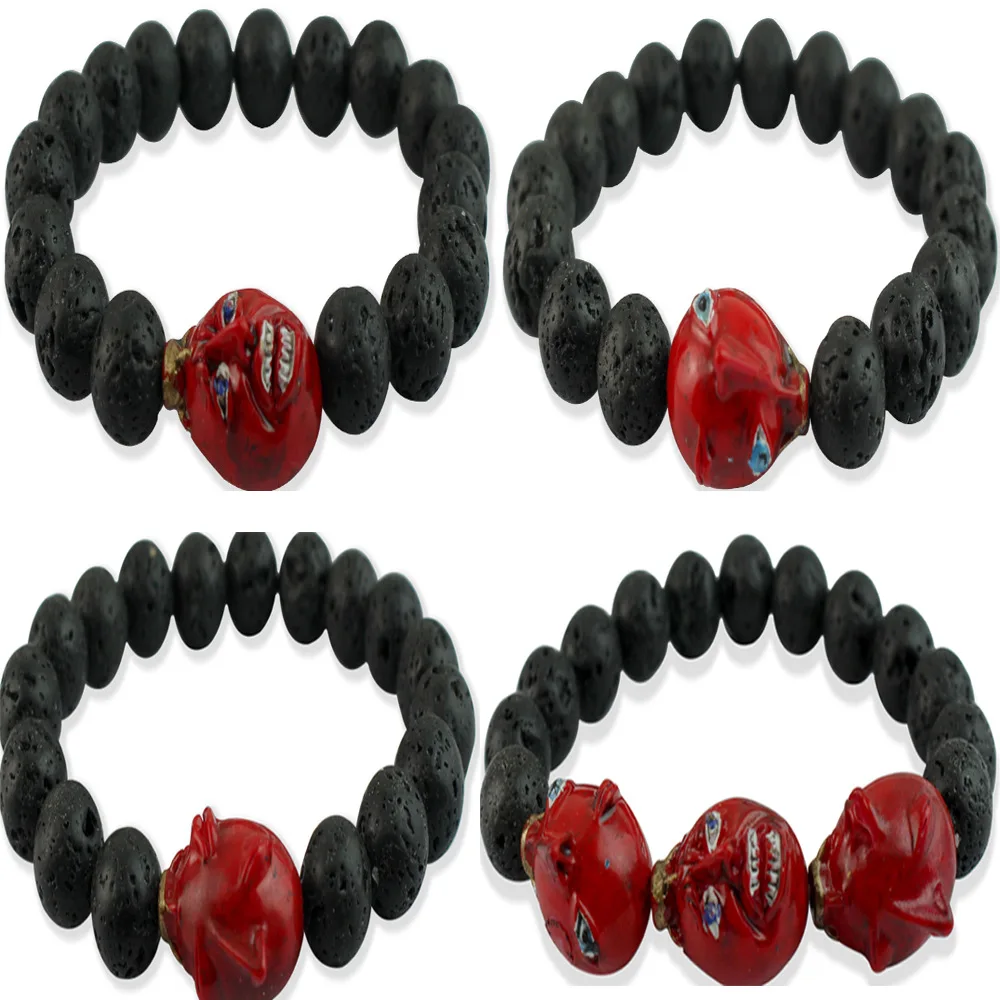 4 Designs Popular Anime Berserk Bracelet Personalise Vintage Resin beaded Bracelet Charms for Men Women