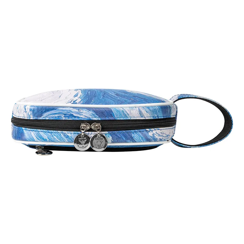 PLAYEAGLE Golf Handbag Double Zipper PU Leather Mini Sport Pouch Blue Golf Bag