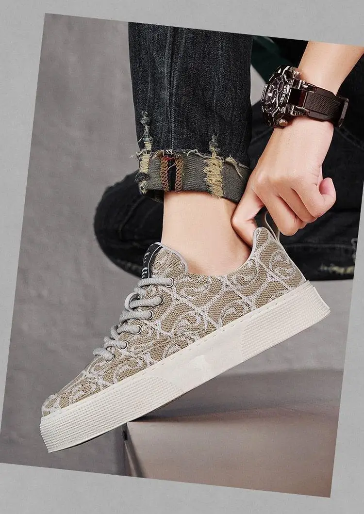 Новый продукт парусиновая обувь новая дышащая тканевая Повседневная Удобная толстая плоская с принтом