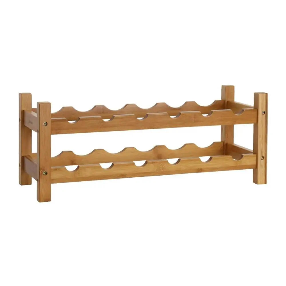 
Natural Bamboo Wine Storage Sturdy Durable Thicker Bamboo Wood Wine Rack Storage Cabinet Shelf Holder Wine Display Rack 