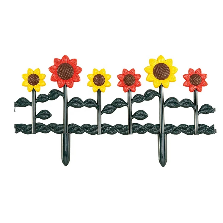 promotional decoration barrier wooden look garden border edge edging insert picket fence plastic small garden fence