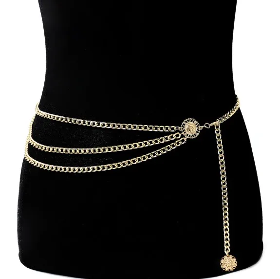 Alloy multi-layer body chain indian sexy waist chain women
