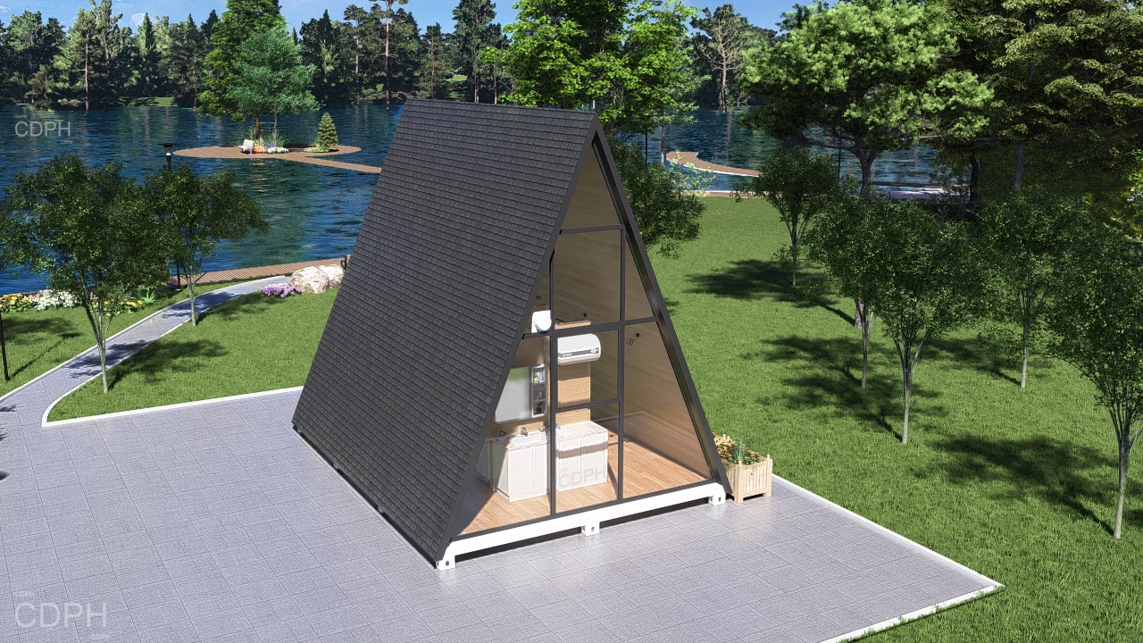 Modern Flat Pack Prefabricated Modular Container Villas Offices Public Toilets Movable Foldable Prefab Triangle Houses