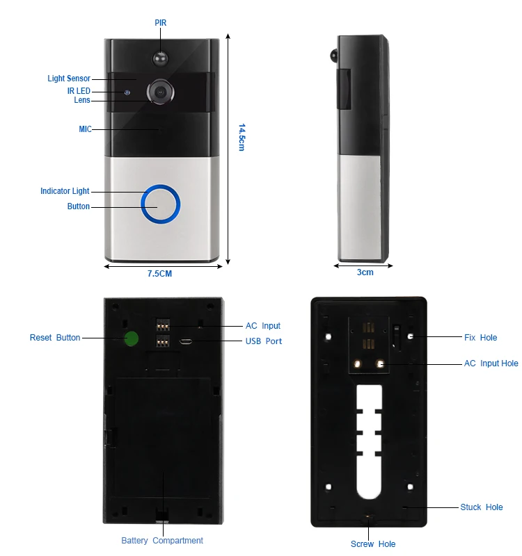 The most popular smart Manufacturers Digital System Camera Door Bell Visual Wifi Door phone Bell