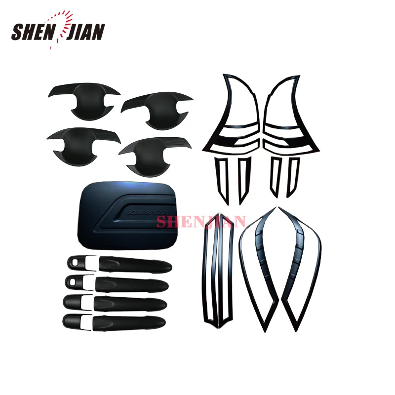 
SHENJIAN FACTORY ABS chrome matte black carbon complete kit full set for avanza 2019 