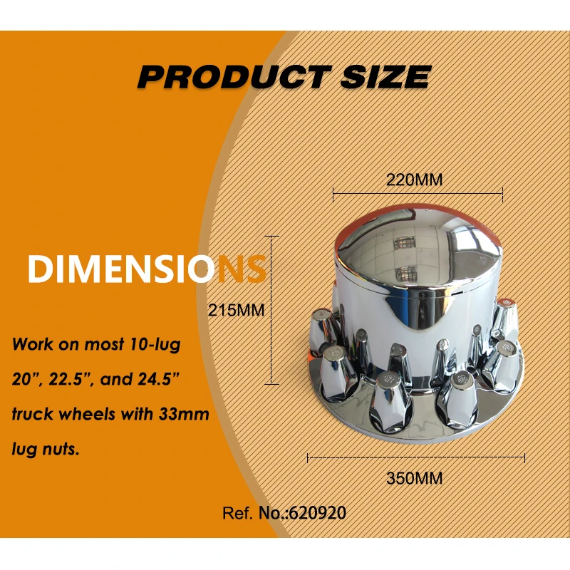 ABS Chrome Rear Wheel Axle Cover With Removable Hub Cap Threaded Nut Covers