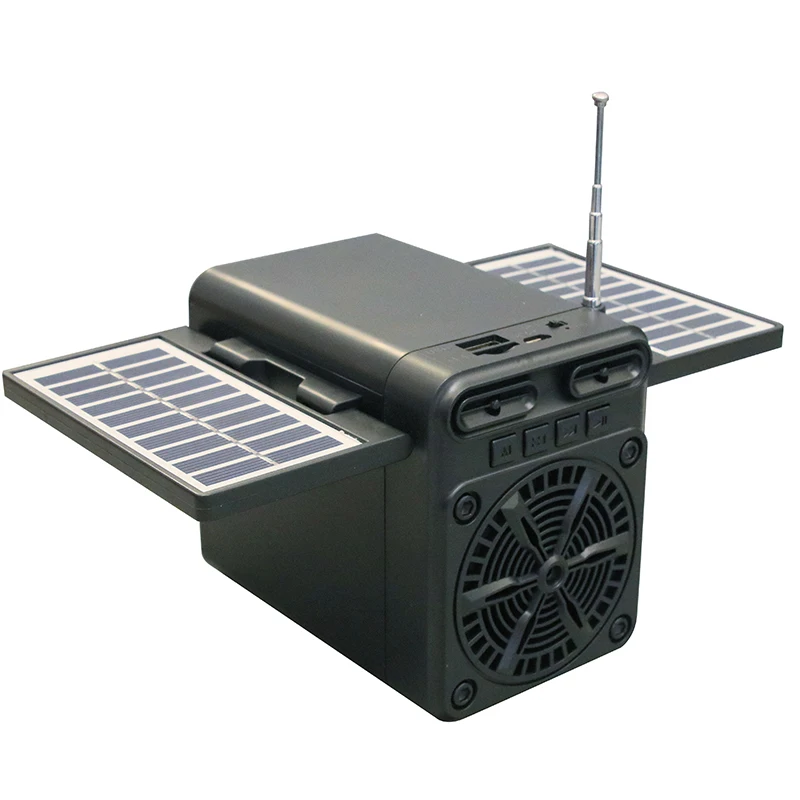 X9  fm radio blueteeth speaker with double solar panel usb tf card player lithium recharge battery