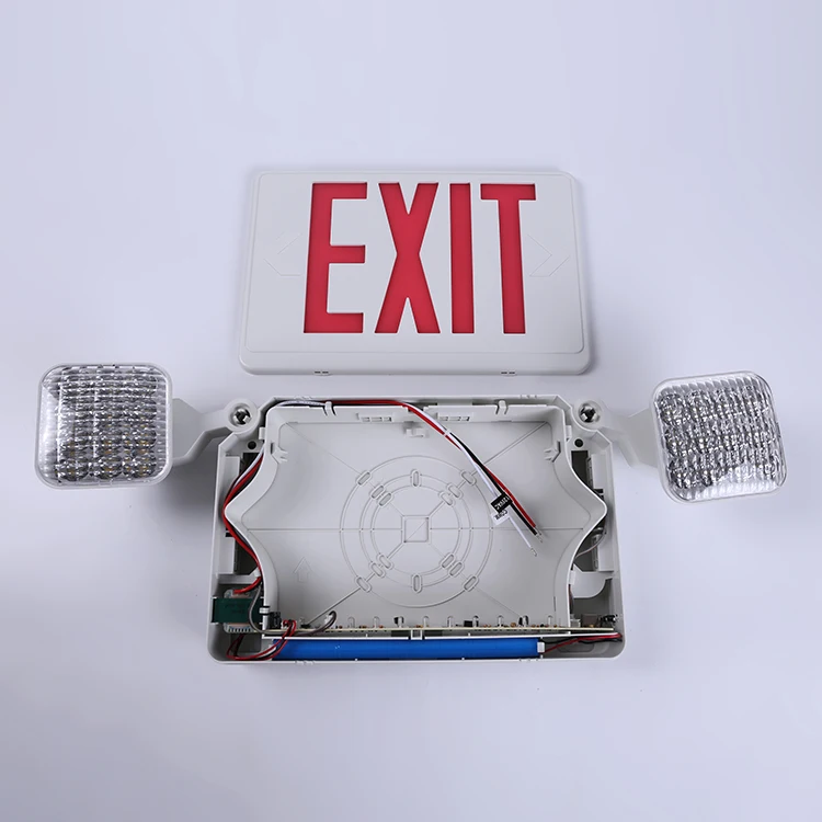 BEST sell model newest battery backup exit sign LED twin heads emergency combo light for commercial electric use