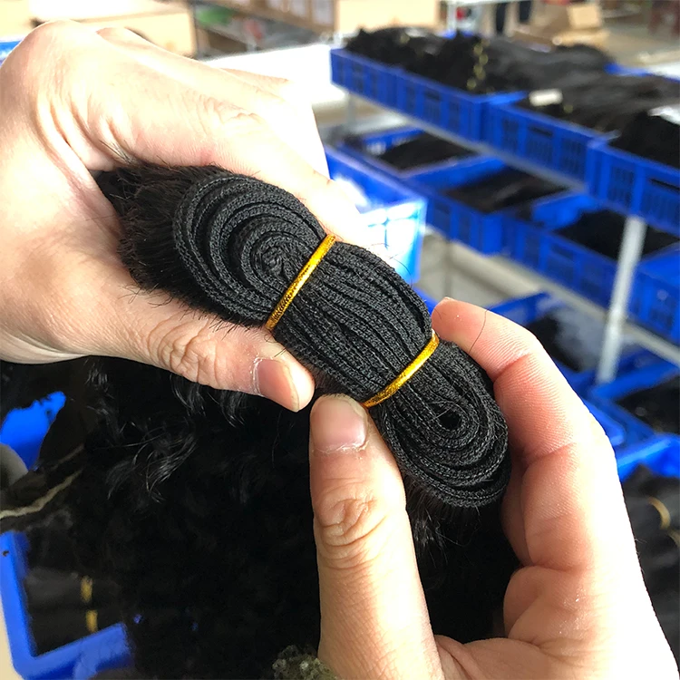 Burmese Kinky Afro Curly Hair Bundle Full Cuticle Aligned Raw Indian Human Hair Machine Double Weft