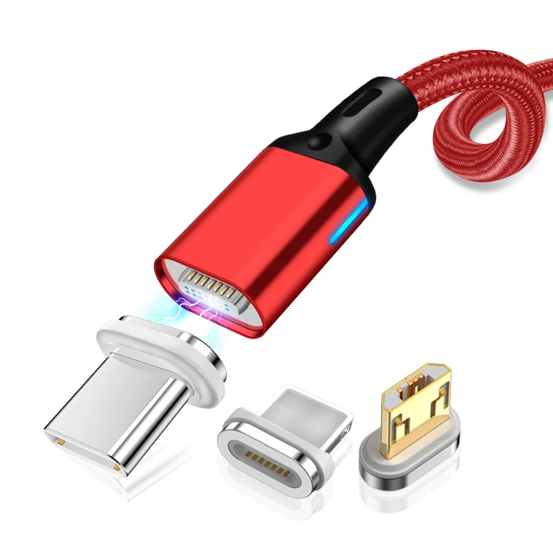 SUNLINE горячая Распродажа боковой свет Магнитный светодиодный индикатор мобильный телефон USB кабель 3A Быстрая зарядка квадратный разъем