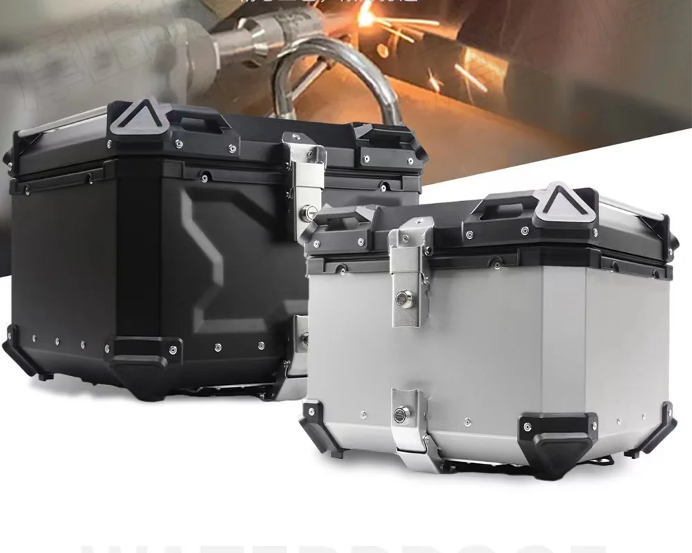 Universal motorcycle 38L aluminum alloy side box, anti drop and collision trunk, essential for travel