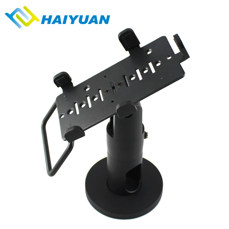 Black plastic aluminium credit card holder base for verifone swivel pos machine stand for VX805