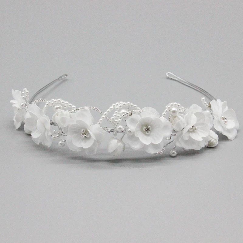 F1256 свадебные тиары и короны свадебная тиара для девочек Цветочная повязка на голову кристаллы жемчуг венок корона вечеринка девушек