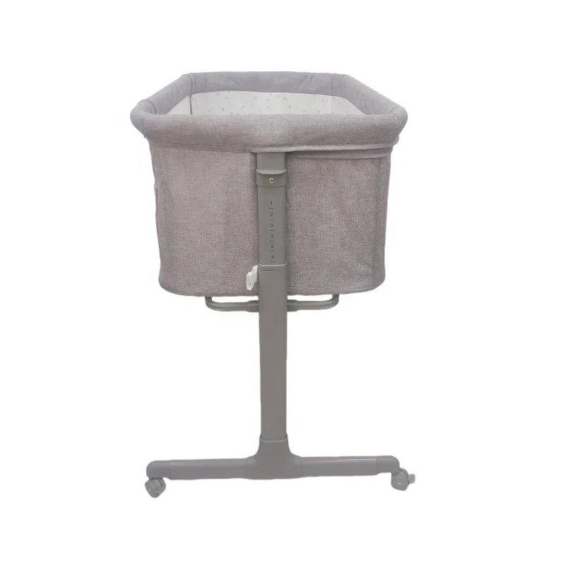 Competitive Price Folding Portable Crib  6 Adjustable Straight Frame Co Sleeper Side Crib For Baby New Born Baby Bedside Crib