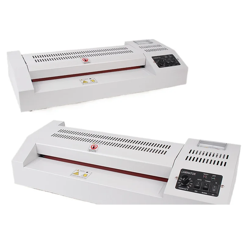302C Office Photo Laminator Hot/Cold Plastic Sealing Machine with 4 Rollers Glue & Press Film Option