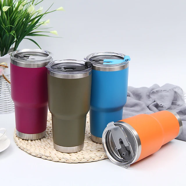 Double Wall Stainless Steel Double Wall Coffee Tumbler 30Oz tumbler  With Lid