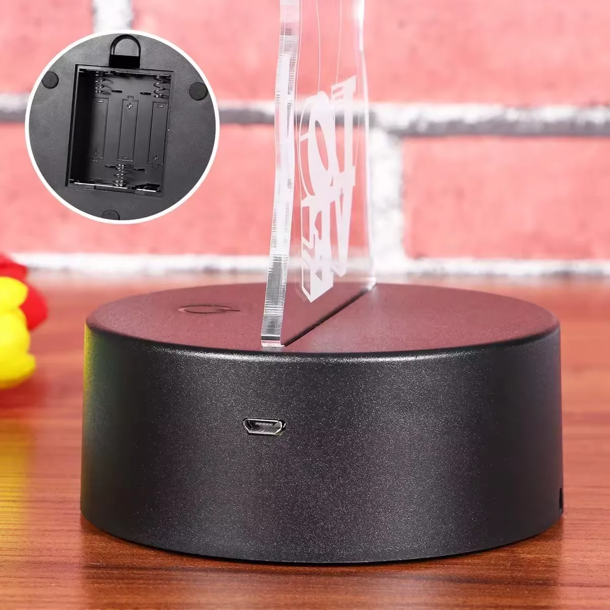 3D Illusion Lamp Love Heart Night Light with Acrylic Whiteboard Luminous Anime Night Light Illusion Lamp Lover Gift Night Light