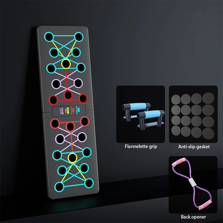 Portable Mutil Function Fitness Colorful Plate Muscle Board Power Press Push Up Bar Rack Board