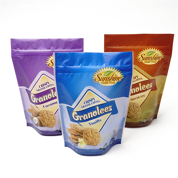 Custom print stand up recyclable pedigree food edible packaging plastic zip lock mylars sealed hermetic bags with zipper