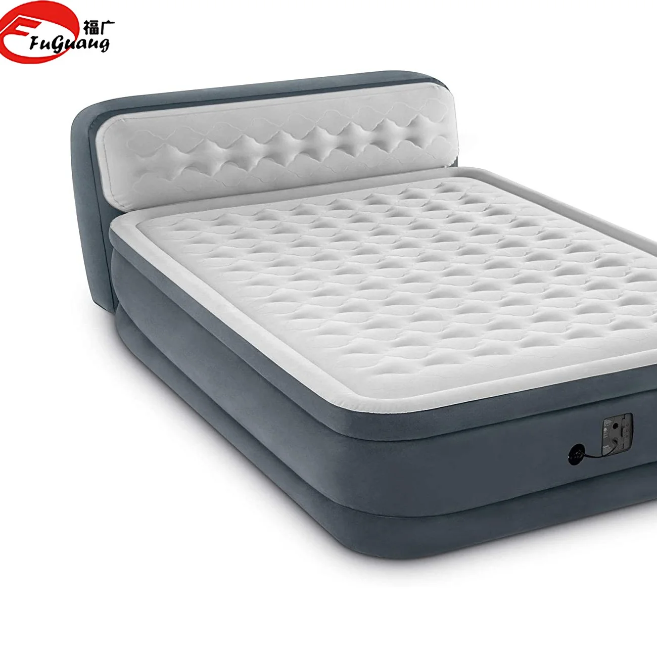 Customized advanced flocking PVC built-in inflatable bedhead mattress suitable for home outdoor camping travel high bed