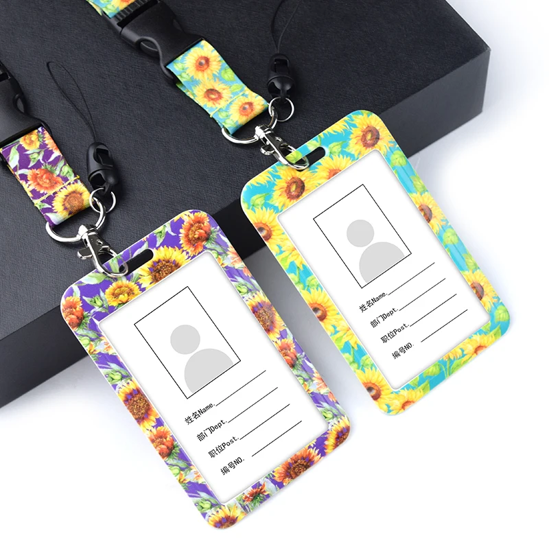 Custom Gift Id Card Holder Business Badge Sublimation Polyester Lanyard Card Holder With Logo