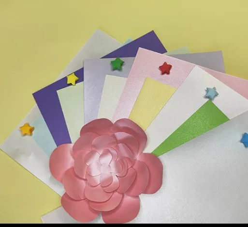 Drop ship 250gsm 300gsm 120gsm  custom size A4  metallic pearl craft cardstock paper