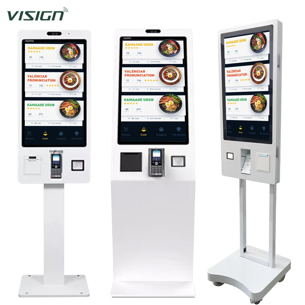 VISIGN 21 5 24 27 32-дюймовая машина для заказа еды сенсорный ЖК-киоск автоматического обслуживания ресторана киоск самостоятельного