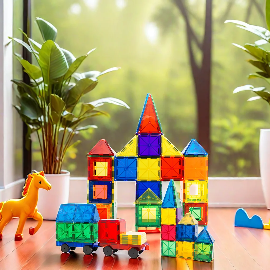 New Star Magnetic Tiles DIY Magnetic Constructor Stem Educational Toys Magnetic Tiles For Kids Play