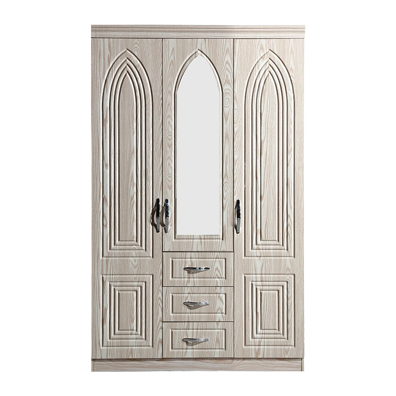 hot sale 1200*1950*400 mm wooden wardrobe closet mdf 3 doors baby plastic wardrobe storage rice white kids wardrobe