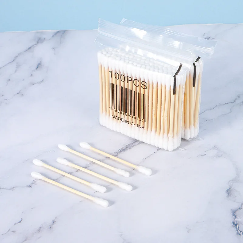 500pcs Double Head Cotton Swab Women Makeup Cotton Buds Tip For Wood Screw Head Sticks Nose Ears Cleaning Health Care Tools