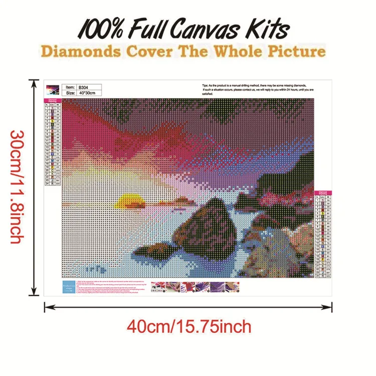 High quality Full Drill 3D Painting Craft 5D Full Diy  Ocean Sun Rise Diamond Dot Art Painting Kits