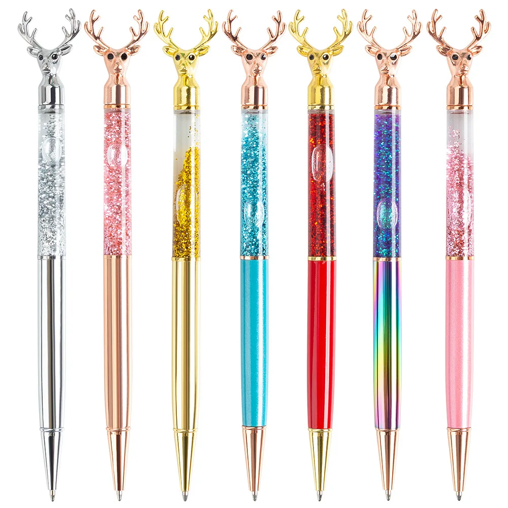 Оптовая продажа милые гелевые ручки разных цветов в подарок на Рождество для детей гладкие с блестками