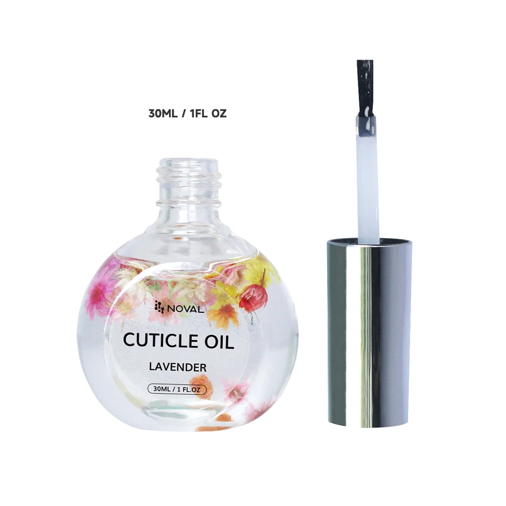 30ml Organic Natural Cuticle Care Transparent Travel Size Cuticle Nail Oil With Dry Flowers