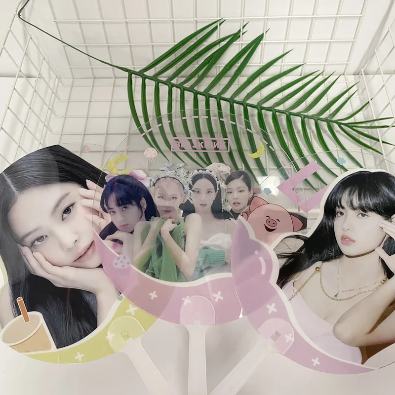 Wholesale Kpop Blackpink Stray Kids TXT Plastic Transparent Hand Fan Plastic Fan