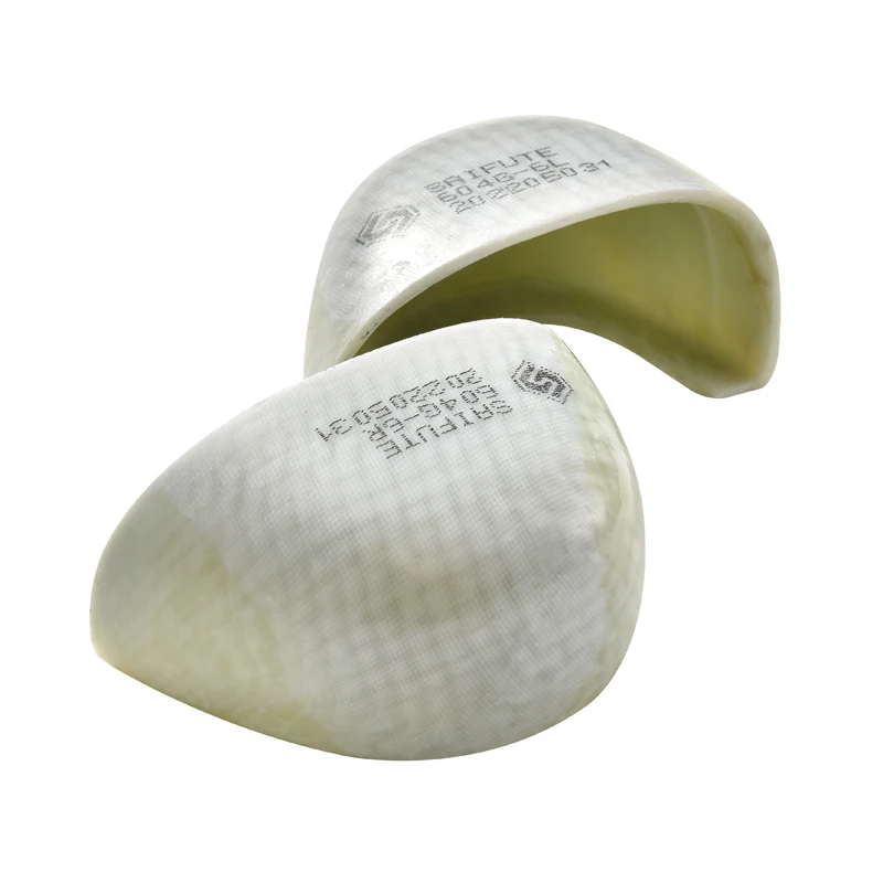 removable fiber glass toe cap for safety shoes with rubber strip