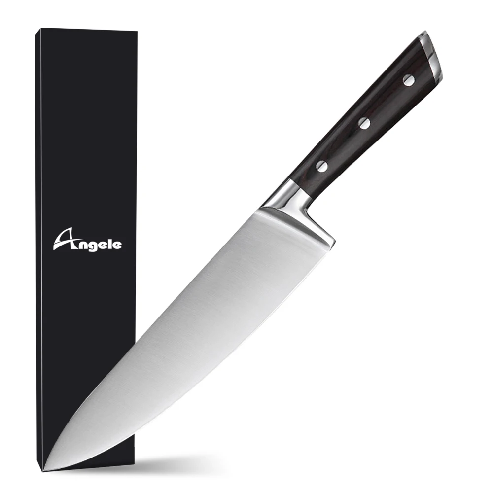Hot Sales High Carbon 7cr17mov Steel 8 Inch Durable Wooden Handle Steel Butcher Chopping Cutting Forged Kitchen Knives