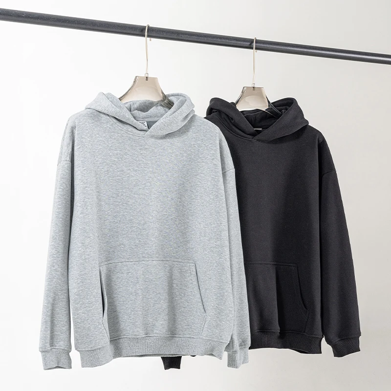 custom Wholesale Heavyweight fleece Composite Hoodie Pullover solid oversized thick warm blank Hoodie for winter