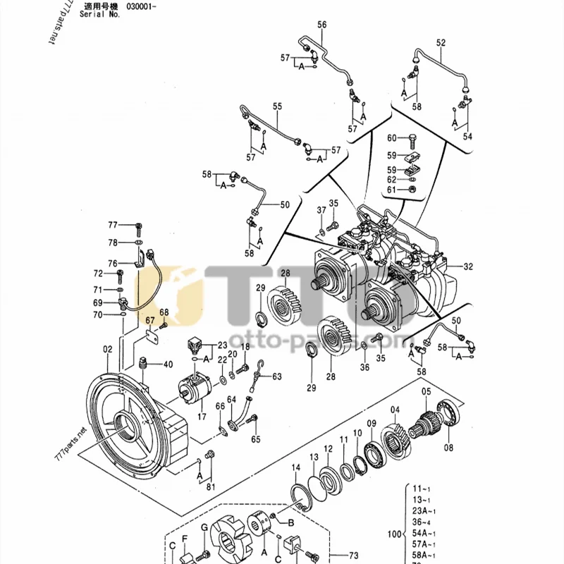 OTTO HPV145H-28A For Excavator Main Pump ZX330 ZX330-3 ZX330-3G ZX350H Hydraulic Pump 9195242 9207291 9260885 9260886 9256101