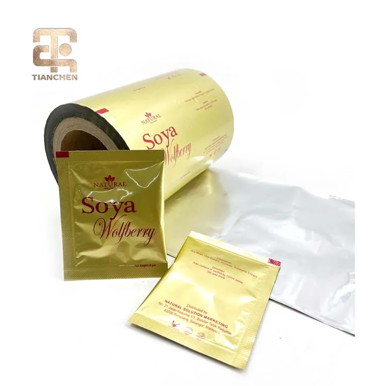 Custom Printed Aluminum Foil Food Packaging Film/Plastic Laminated Sachet Packing Film Roll For coffee