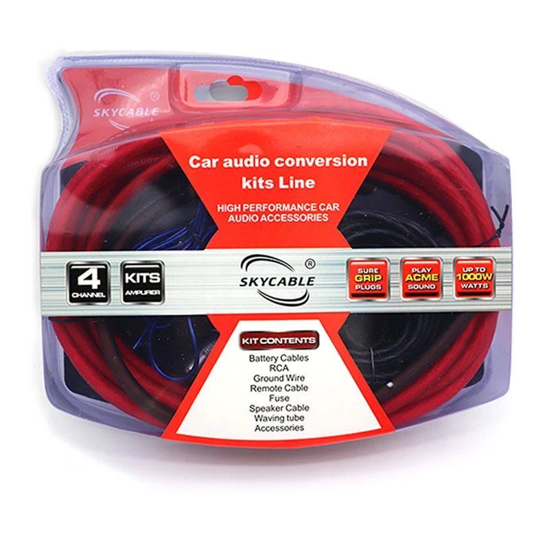 Wholesalers Audio Subwoofer Power Cable Hot 4ga Car Amplifier Wiring Kits