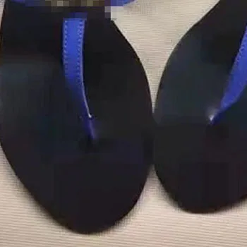 Ins Hot Selling Multicolor Large Size Women Sandals Leather Flat Thong Slides Women Beach Flip Flops Slippers